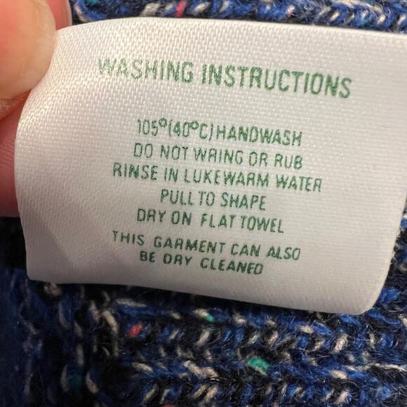 Britches of Georgetowne Cashmere & Silk Blue Marled V-Neck Sweater Size M - Picture 8 of 8